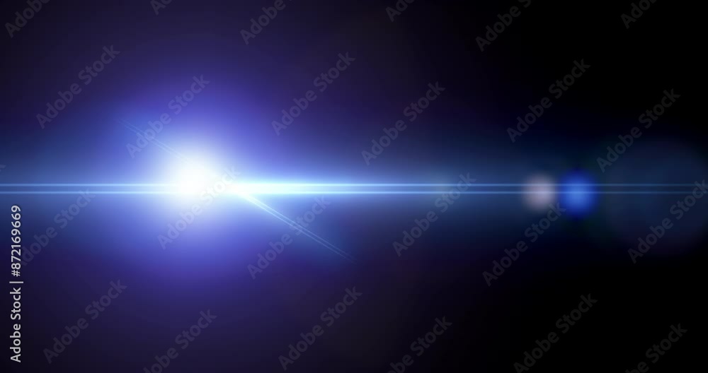 Poster Light, color and moving of flare, dark and bokeh in galaxy, energy and speed of abstract and star. Night, particles and glitter with glow, neon and wallpaper of spark in cosmos, universe and isolated