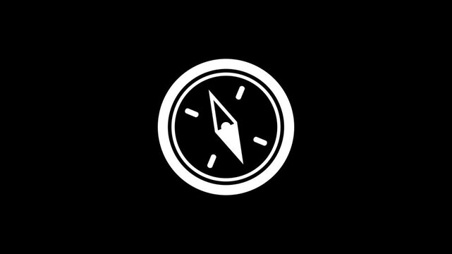Compass icon.on a black background.
