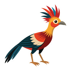 Illustration of Hoatzin bird isolated on white