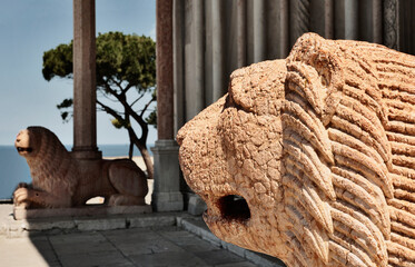 Ancona  Cathedral  detail of marble lions
