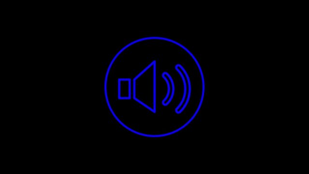 sound audio volume speaker icon,loudspeaker icon.on a black background..