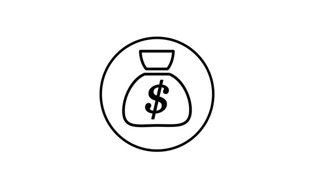 Dollars money coin icon,on a white background..
