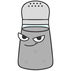 confident face expression pepper shaker cartoon illustration