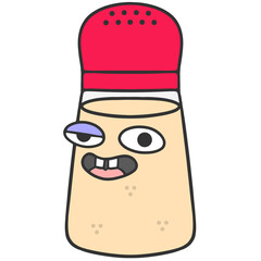 stupid expression spice shaker cartoon illustration