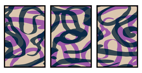 Obraz premium Set of 3 Abstract pattern. Illustration for printing on wall decorations. For use in graphics.