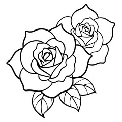 different shallotte rose flower lines art design 