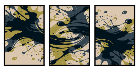 Set of 3 Abstract pattern. Illustration for printing on wall decorations. For use in graphics.