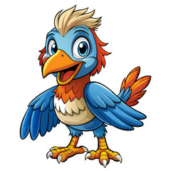 Naklejka premium cartoon illustration of happy bird with wings