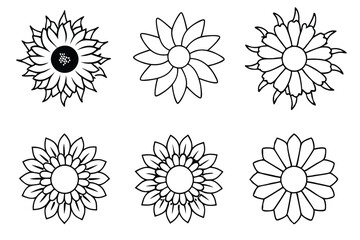 Sunflower flower line art Artistic sunflower sketches with finesse