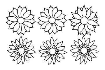 Sunflower flower line art Artistic sunflower sketches capture essence