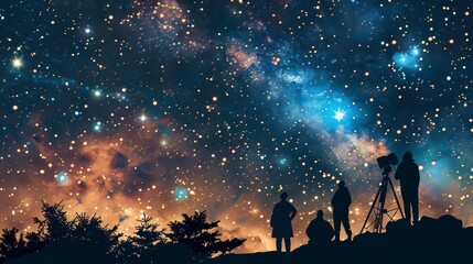 A team of astronomers observing celestial phenomena