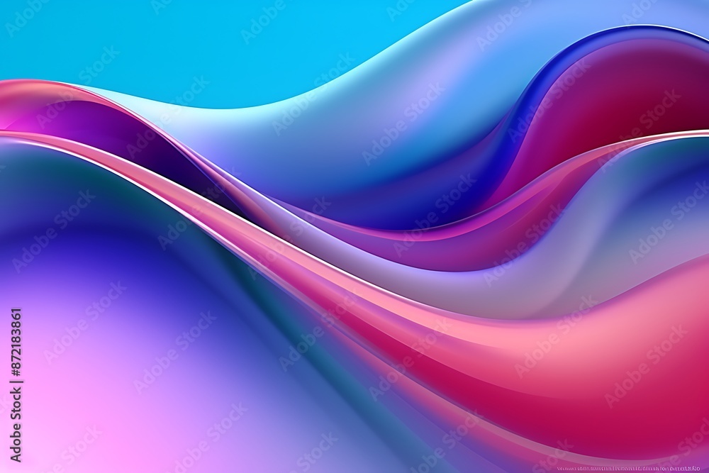 Poster abstract colorful wave background is made up of a fluid iridescent holographic neon generative ai