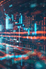 Obraz premium An abstract background with layers of data charts and graphs