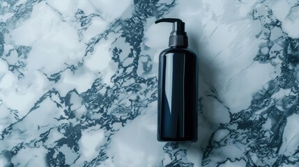 Styling gel bottle on marble surface, style that lasts all day, hairfriendly formula
