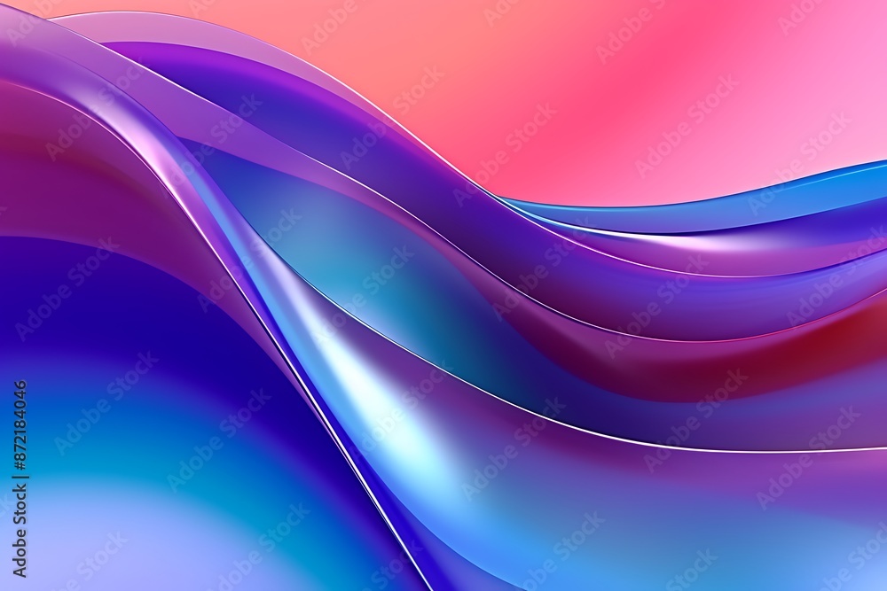 Poster abstract colorful wave background is made up of a fluid iridescent holographic neon generative ai