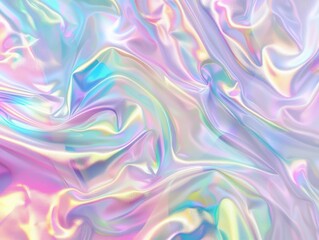 Obraz premium Abstract background with soft prismatic iridescent rainbow gradient colors mermaid theme for girl party