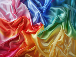 Obraz premium Rainbow Silk, Generative AI Illustration