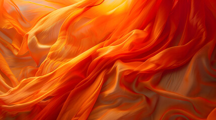 Obraz premium The orange fabric is flowing and has a soft, flowing texture