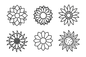 Sunflower flower line art Intricate sunflower designs showcase elegance