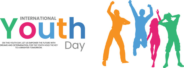 international youth day  wishing design vector file