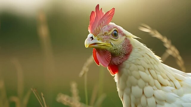 Serene Hen at Golden Hour