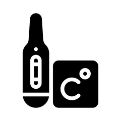 thermometer glyph icon