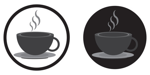 Coffee cup icon. Set of vector cups with coffee. Coffee cup logo.