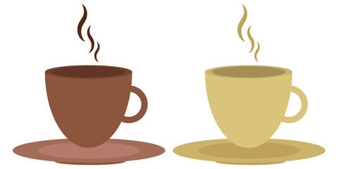 Coffee cup icon. Set of vector cups with coffee. Coffee cup logo.