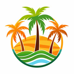 tropical island with palm trees