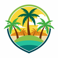 tropical island with palm trees