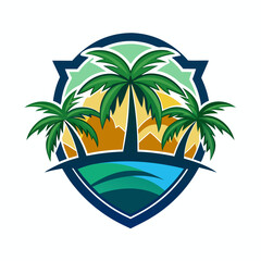 tropical island with palm trees