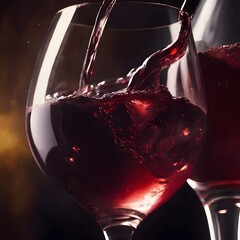 Close-Up Shot of Red Wine in Elegant Glass