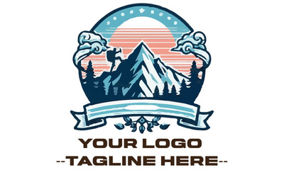 Naklejka premium Exploring the Heights, Finding Peace Conquering Fear, Reaching the Peak  The Spirit of National Mountain Climbing Day