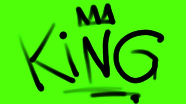 Black Rap symbols on green screen. Spray painting musical signs in 4K with alpha channel. Overdub for rap music clip.