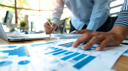 HR Professionals Conducting Performance Review and Productivity Analysis in Conference Room