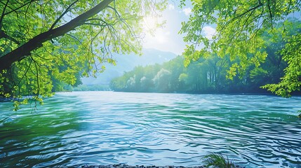 Retirement Card with Peaceful River