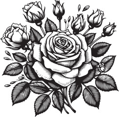 Vector rose flower bouquet