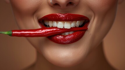 Obraz premium Red hot chili pepper. AI.