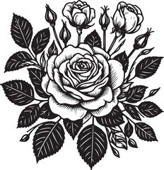 Illustration of rose bouquet