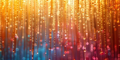 Obraz premium Raindrops on a colorful background. AI.