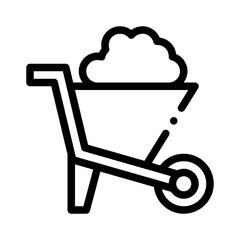 wheelbarrow line icon