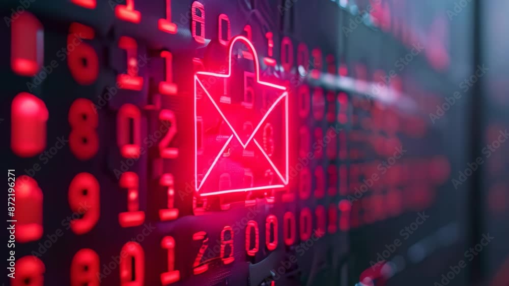 Poster a red envelope displayed on a computer screen, symbolizing a digital message or notification, email 