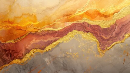 Fototapeta premium Abstract marble texture with gold and warm earth tones art print