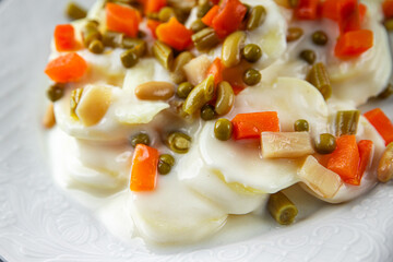 potato vegetables second course fresh meal food snack on the table copy space food background...