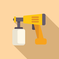 Electric paint spray gun is being used by a worker for painting walls and cars