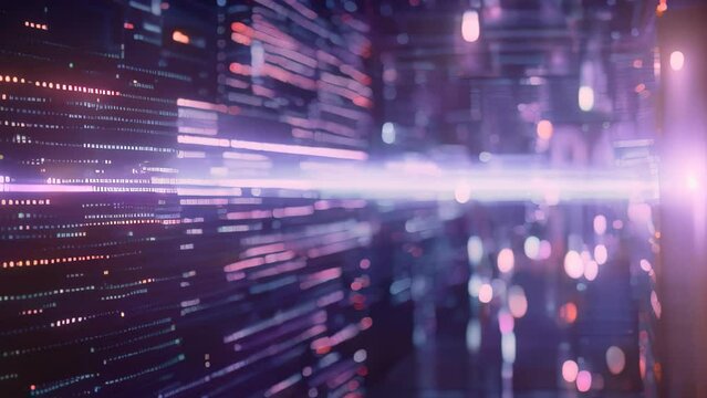 A dark hallway with bright lights shining, creating a stark contrast, Error messages floating in a digital void
