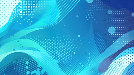 Abstract blue waves and dots background with fluid dynamic patterns