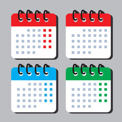 Calendar icon set vector. Calender sign and symbol. Schedule icon symbol