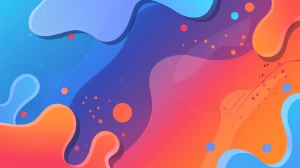 Colorful abstract fluid shapes in vibrant blue and orange tones.