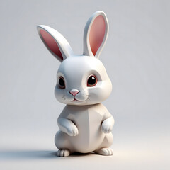 Obraz premium Cute White Bunny